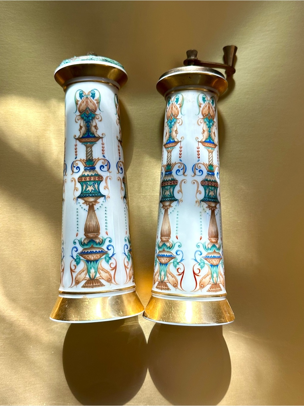 Vintage Lenox "Lido" porcelain salt shaker and pepper mill